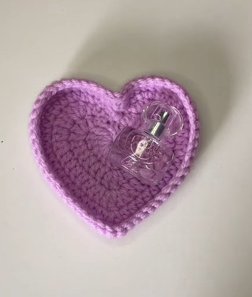 Crochet Heart Trinket Tray