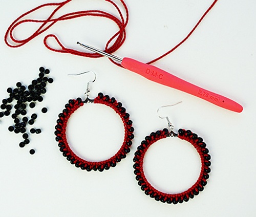 Beaded Hoop Earring