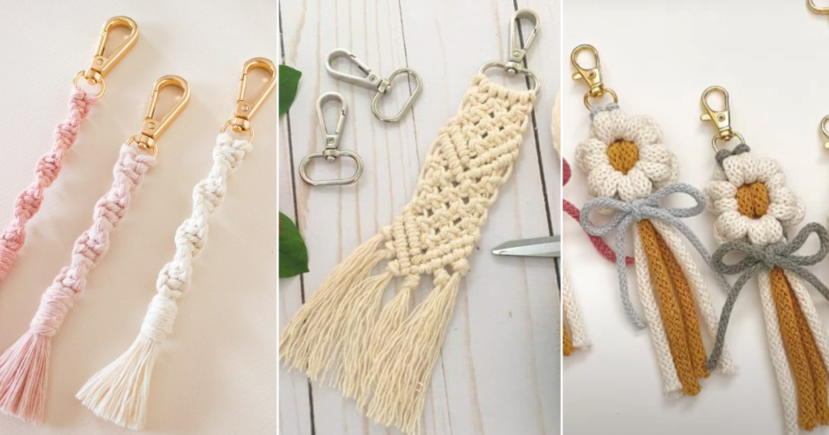 Popular Macrame Keychains Step-by-Step Guide to 10 Trendy Macramé Keychain Ideas ⋆ GreatThingsFirst