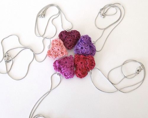 Gentle Heart Crochet Pendants