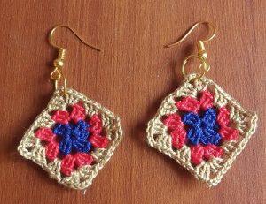 Top 12 Crochet Granny Square Earrings Designs ⋆ GreatThingsFirst