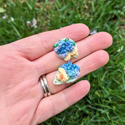 Flower Cluster Stud Crochet Earrings