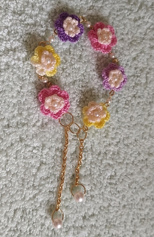 HOW TO MAKE CROCHET BRACELET | BEAUTIFUL FLOWER BRACELET