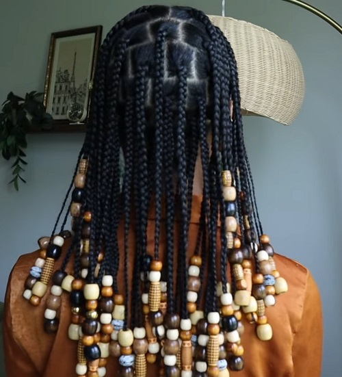 Mini Braids w/ Beads on Naturally Curly Hair | Protective Hairstyle, Beginner Friendly