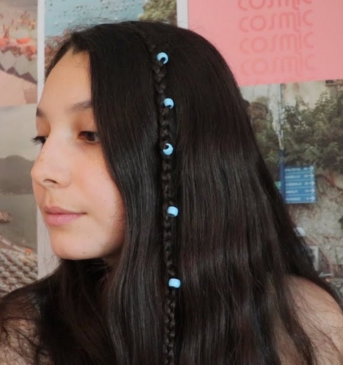 Beaded Braid Hairstyle (outer banks inspired, trendy hairstyle, summer hair)