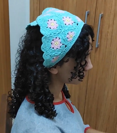 HOW TO CROCHET A TRIANGLE DAISY BANDANA EASY | CROCHET DAISY FLOWER BANDANA TUTORIAL | PART 2/2