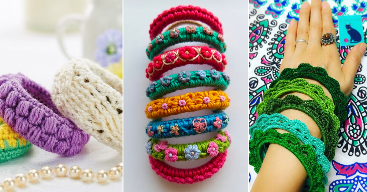 Crochet Bangles Pattern 12 DIY Crochet Bangle Free Patterns ⋆ GreatThingsFirst