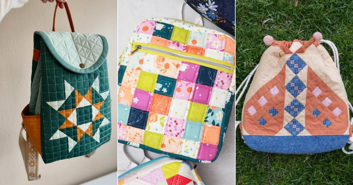 12 Patchwork Quilted Backpack Patterns ⋆ GreatThingsFirst