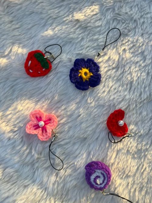 beautiful crochet phone charms
