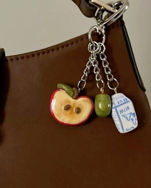 Unique polymer clay bag charms